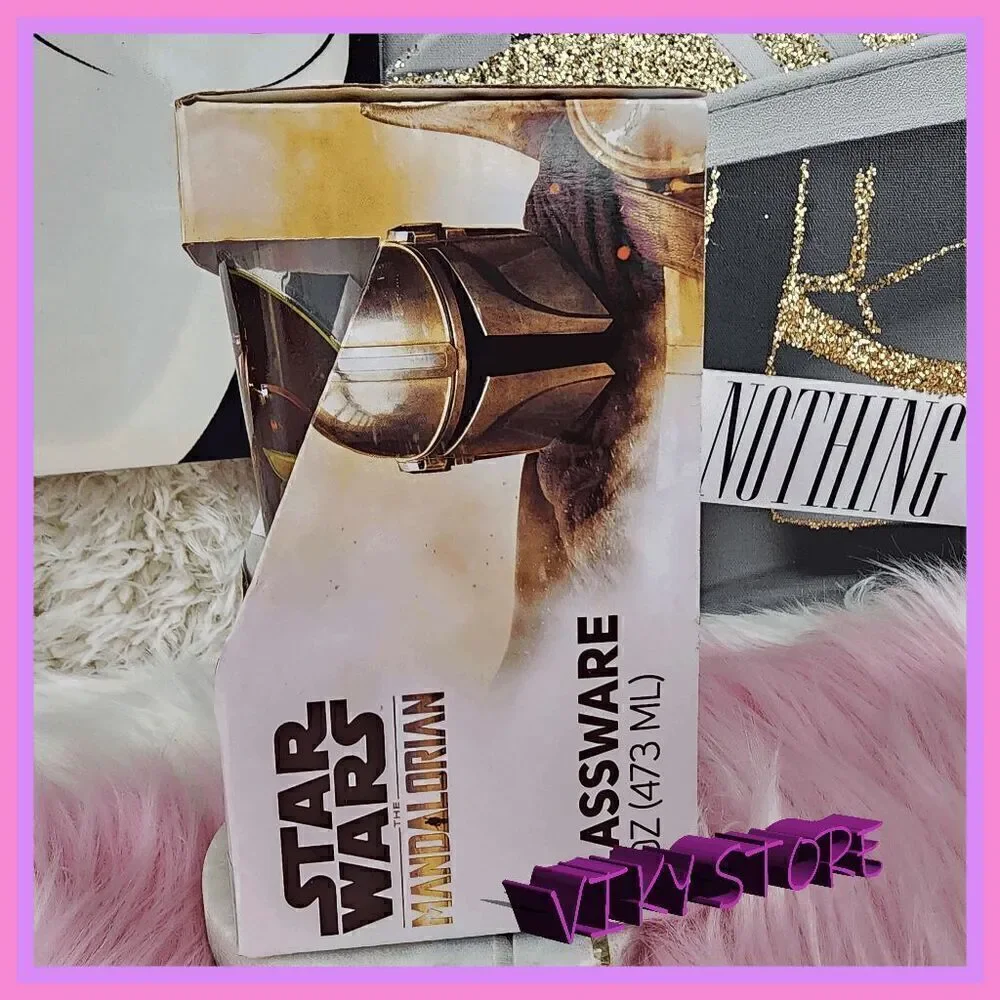 NWT 💖 Iconic Star Wars Mandalorian 16 oz Glass 💖 NWT